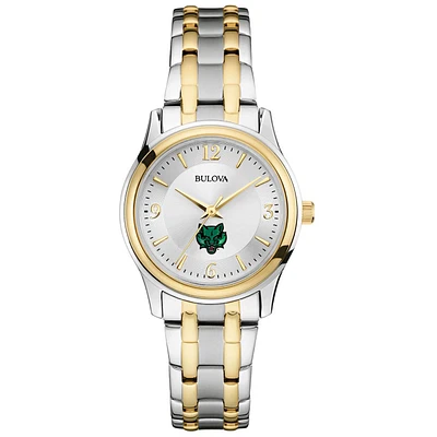 Women's Bulova Silver Binghamton Bearcats Classic Two-Tone Round Watch