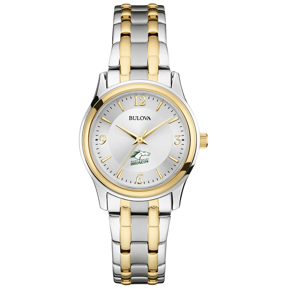 Women's Bulova Silver SUNY Delhi Broncos Classic Two-Tone Round Watch
