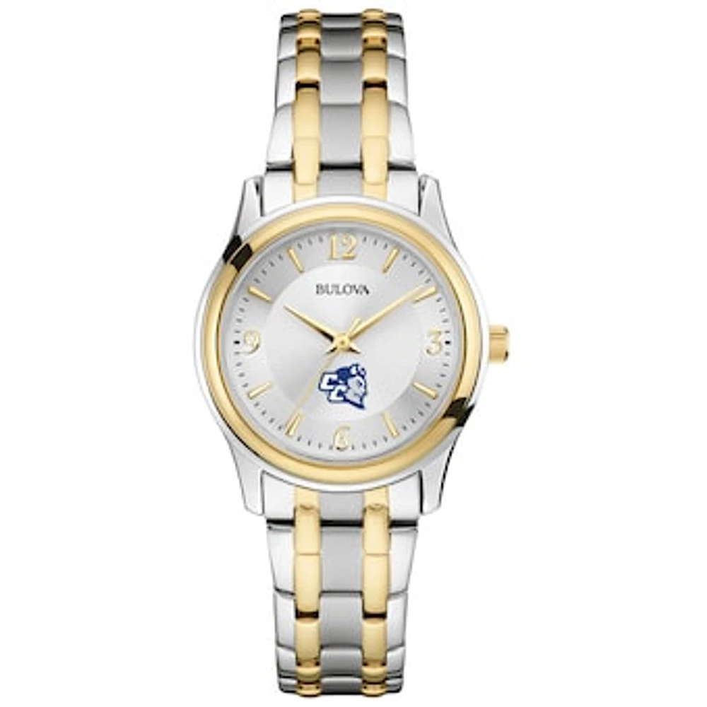 Women's Bulova Silver Central Connecticut State Blue Devils Classic Two-Tone Round Watch