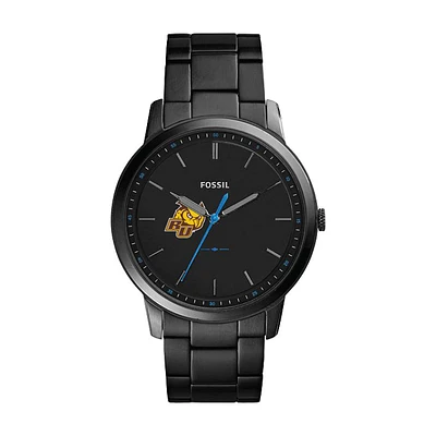 Fossil Black Rowan Profs The Minimalist Slim Stainless Steel Watch