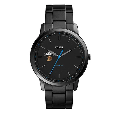 Fossil Black Lehigh Mountain Hawks The Minimalist Slim Stainless Steel Watch
