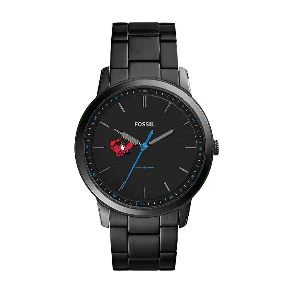 Fossil Black Keene State Owls The Minimalist Slim Stainless Steel Watch