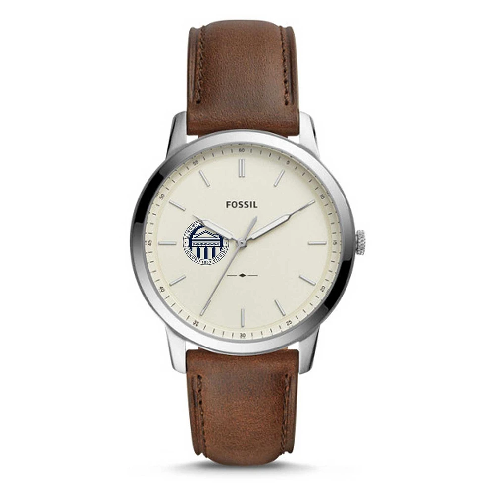 Fossil Silver Longwood Lancers The Minimalist Brown Leather Watch