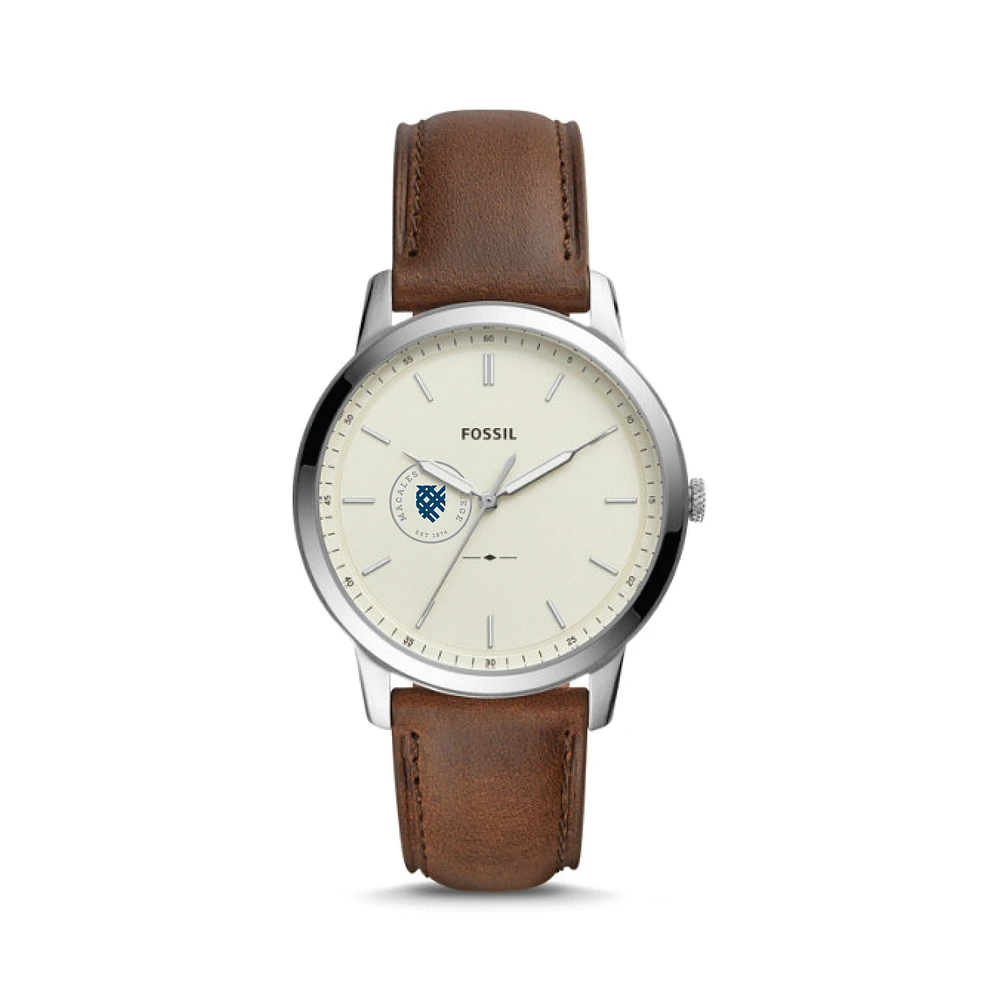 Fossil Silver Macalester Scots The Minimalist Brown Leather Watch