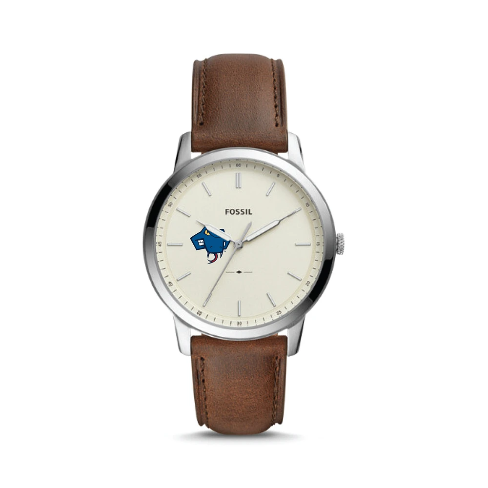 Fossil Silver St. Mary's University Rattlers The Minimalist Brown Leather Watch