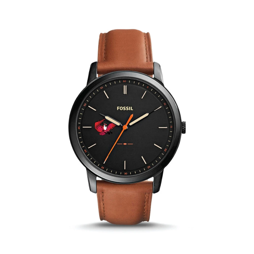 Fossil Black Keene State Owls The Minimalist Slim Light Brown Leather Watch