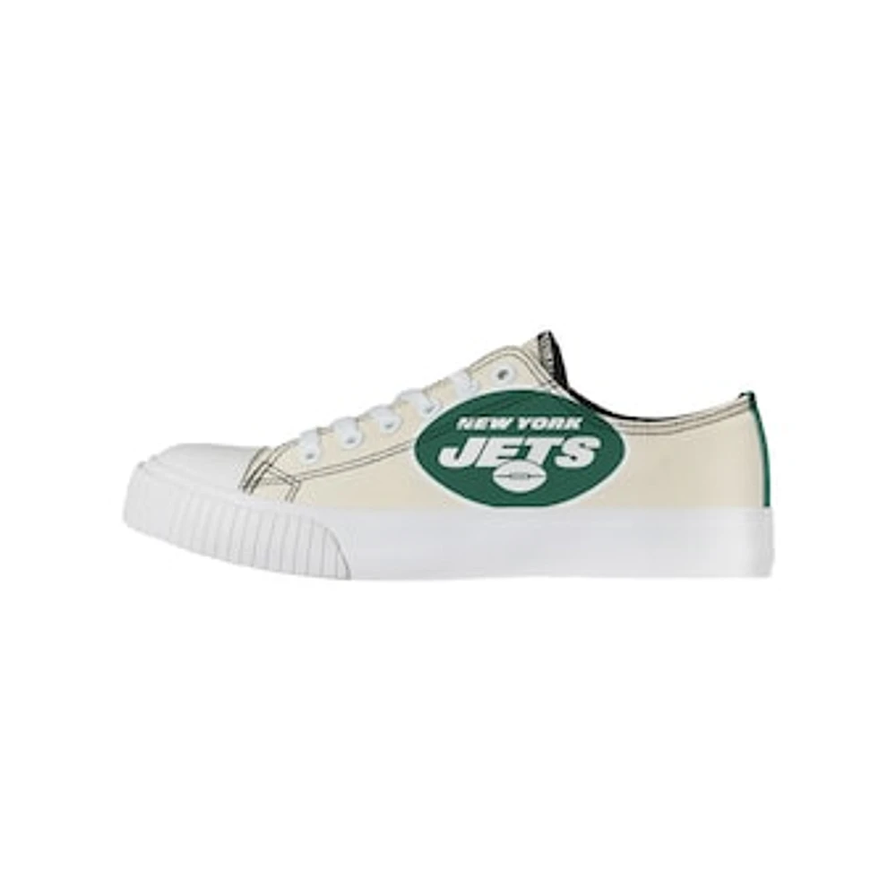 Women's FOCO Cream New York Jets Low Top Canvas Shoes