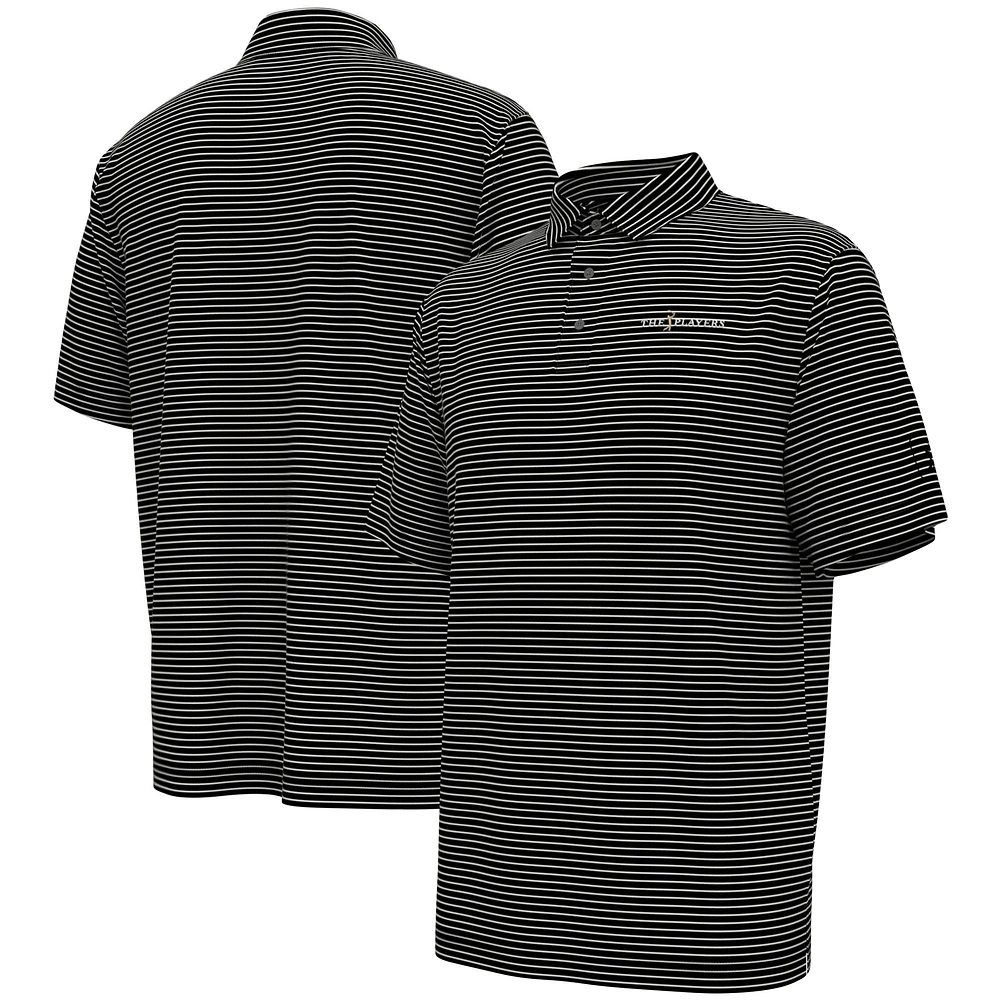 Men's PGA TOUR Black THE PLAYERS Single Feeder Striped Polo