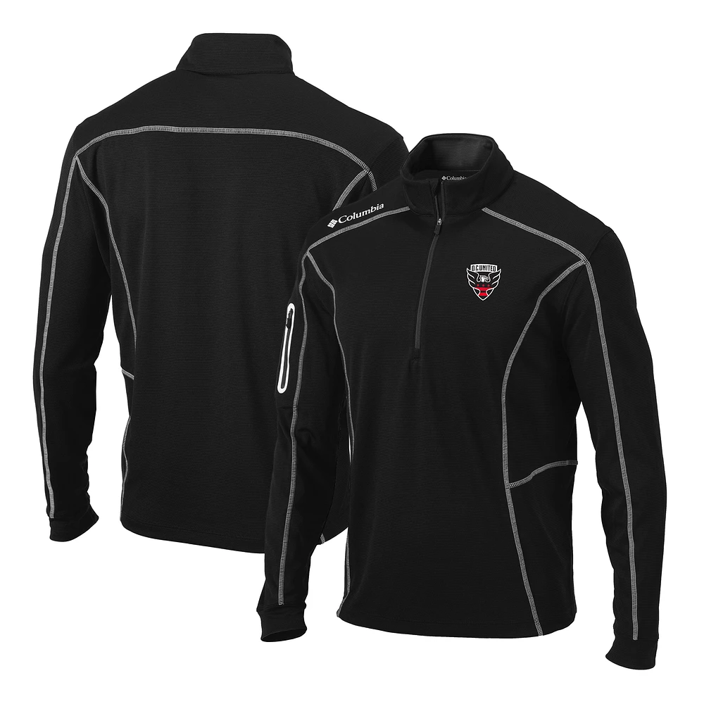 Men's Columbia Black D.C. United Logo Shotgun Quarter-Zip Pullover Jacket