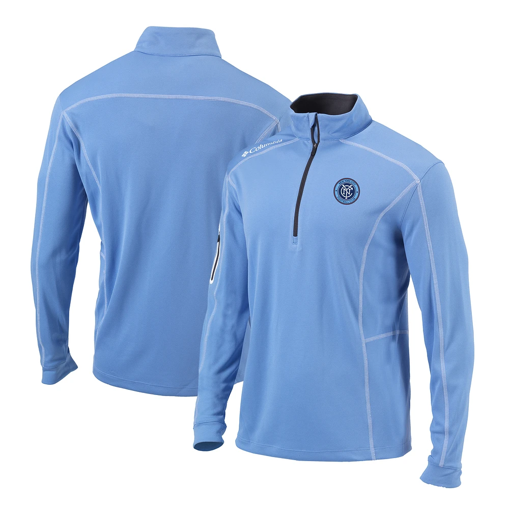 Men's Columbia Light Blue New York City FC Shotgun Quarter-Zip Pullover Jacket