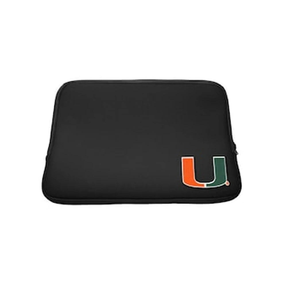 Black Miami Hurricanes Soft Sleeve Laptop Case