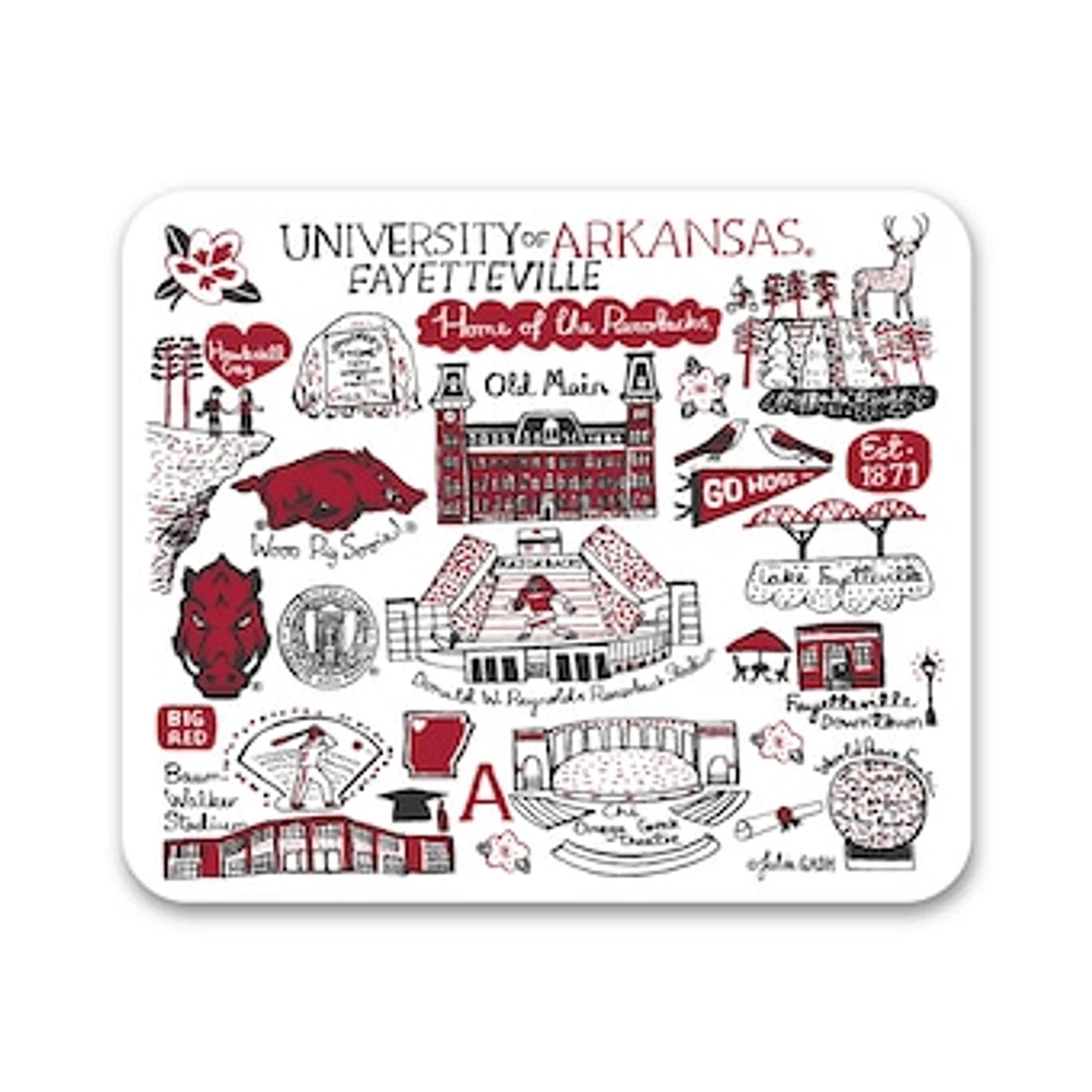 White Arkansas Razorbacks Mouse Pad