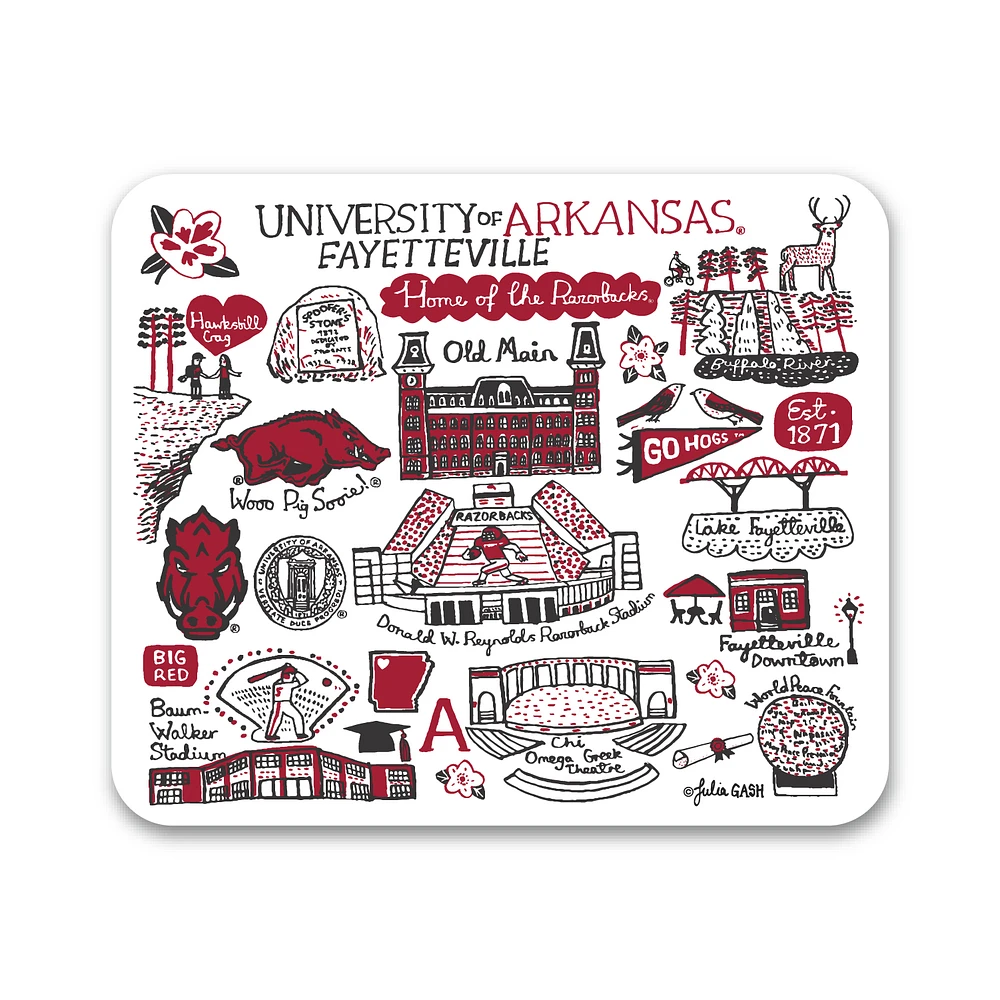 White Arkansas Razorbacks Mouse Pad