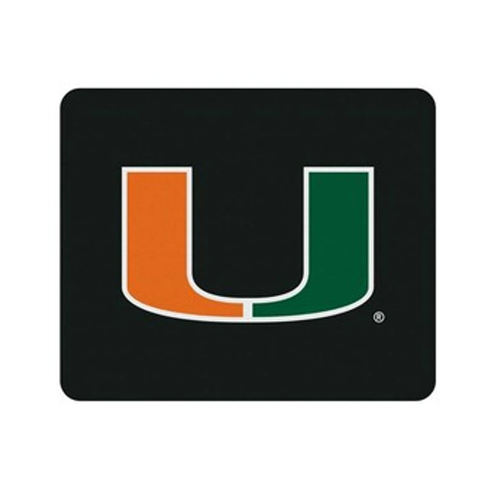 Black Miami Hurricanes Primary Logo Mouse Pad
