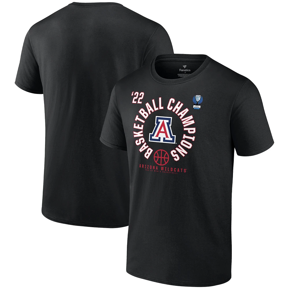Men's Fanatics Black Arizona Wildcats 2022 PAC-12 Men's Basketball Conference Tournament Champions T-Shirt