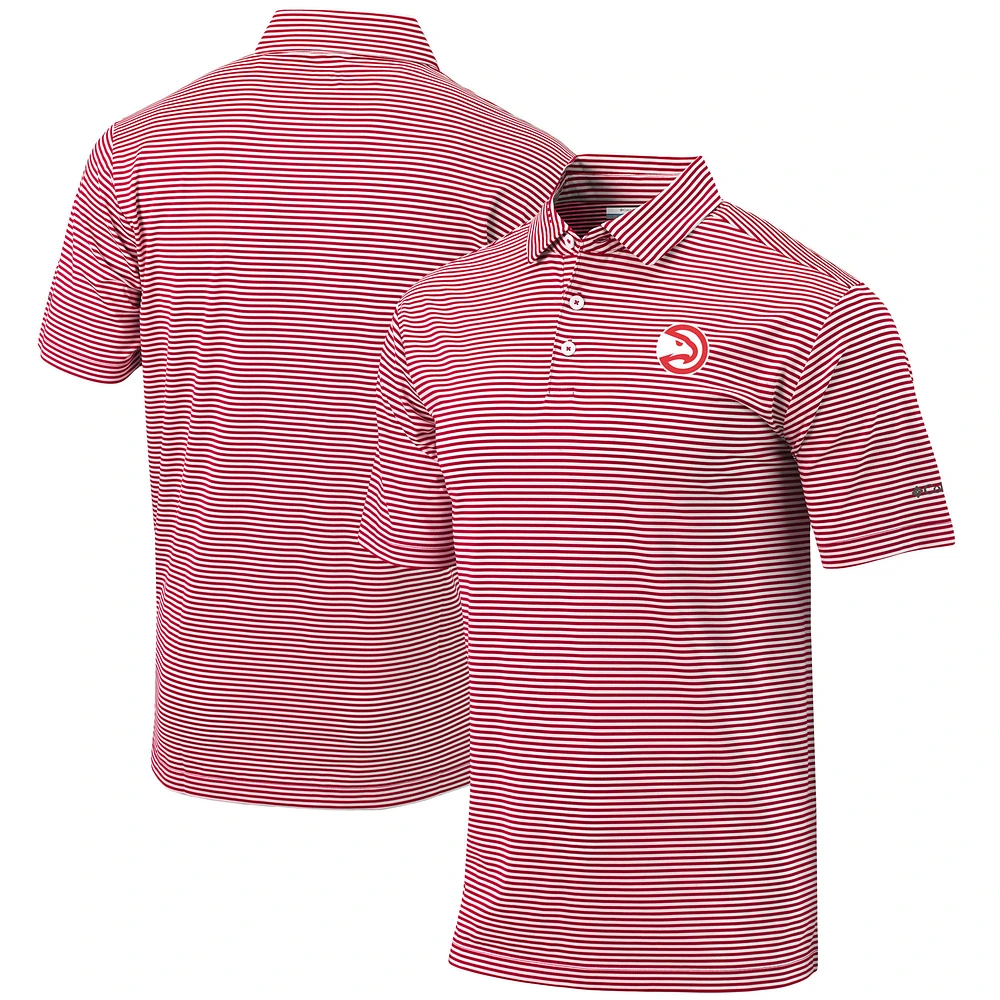 Men's Columbia Red Atlanta Hawks Golf Club Invite Omni-Wick Polo