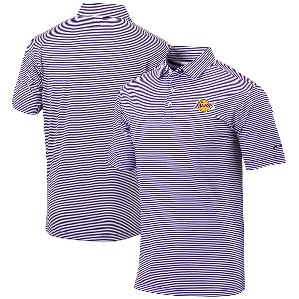 Men's Columbia Purple Los Angeles Lakers Golf Club Invite Omni-Wick Polo