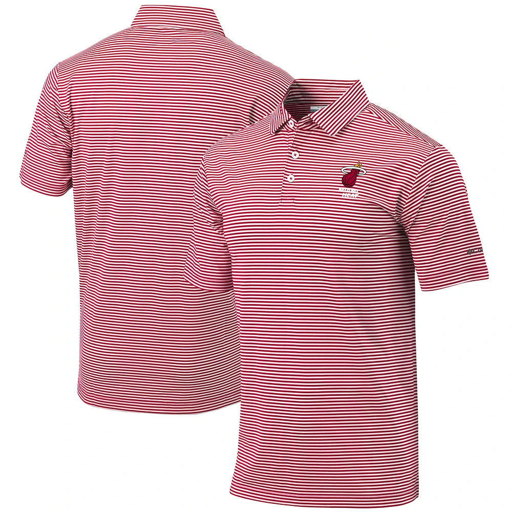 Men's Columbia Red Miami Heat Golf Club Invite Omni-Wick Polo
