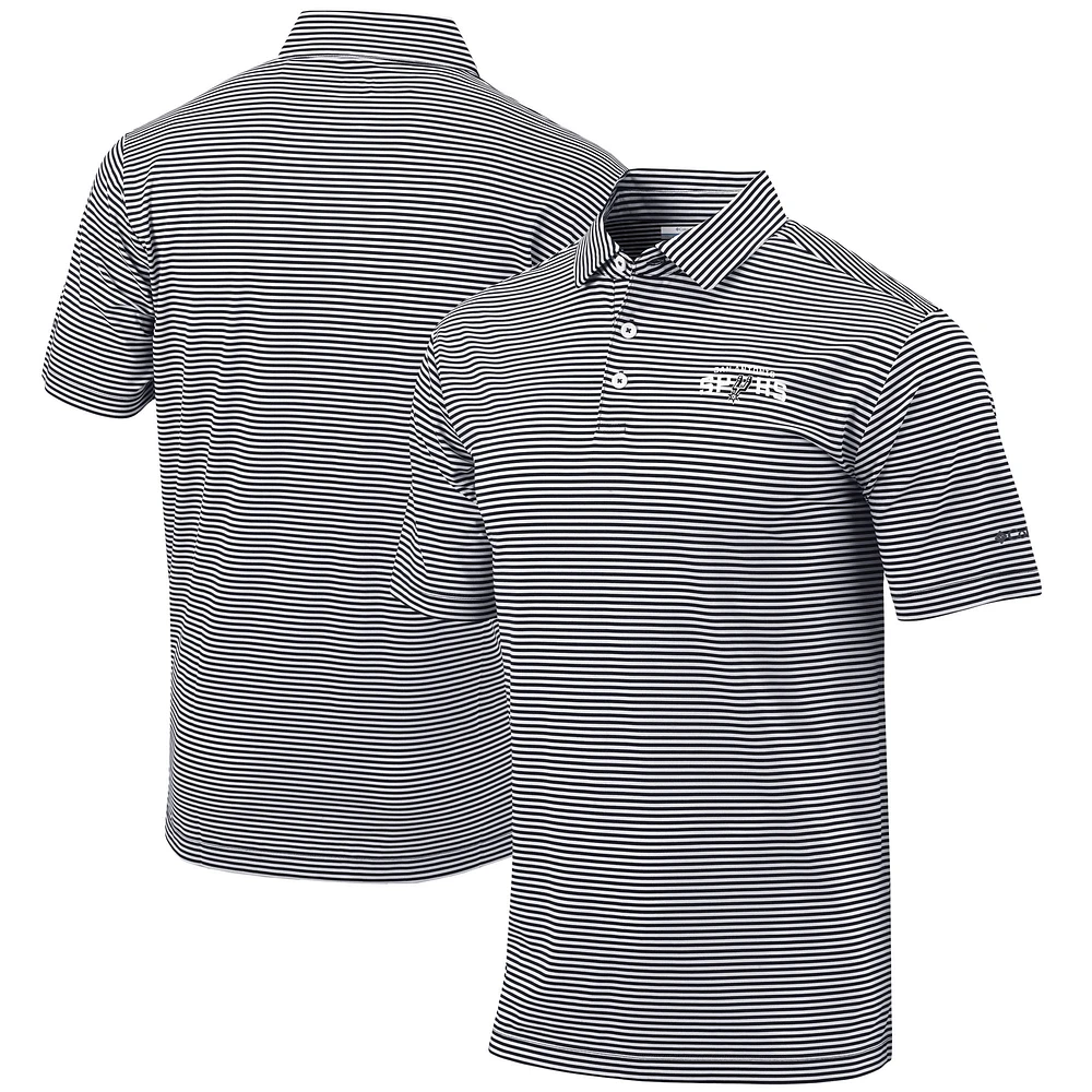 Men's Columbia Black San Antonio Spurs Golf Club Invite Omni-Wick Polo
