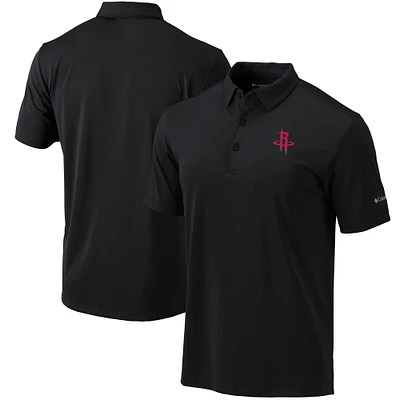 Men's Columbia Black Houston Rockets Omni-Wick Drive Polo