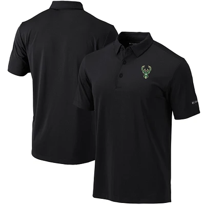 Men's Columbia Black Milwaukee Bucks Omni-Wick Drive Polo