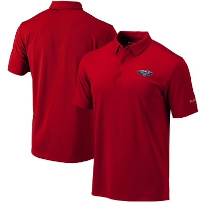 Men's Columbia Red New Orleans Pelicans Omni-Wick Drive Polo