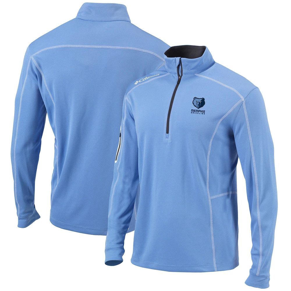 Men's Columbia Light Blue Memphis Grizzlies Shotgun Omni-Wick Quarter-Zip Pullover Jacket