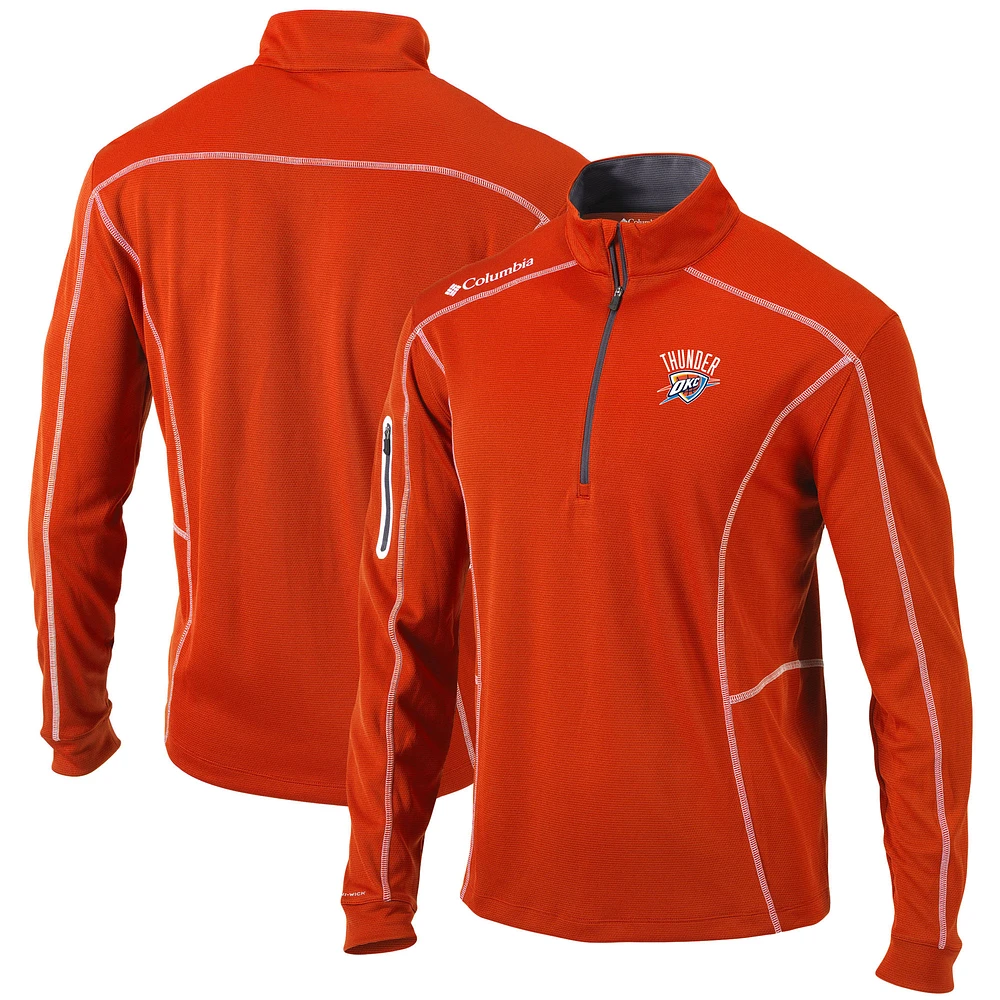 Men's Columbia Orange Oklahoma City Thunder Shotgun Omni-Wick Quarter-Zip Pullover Jacket