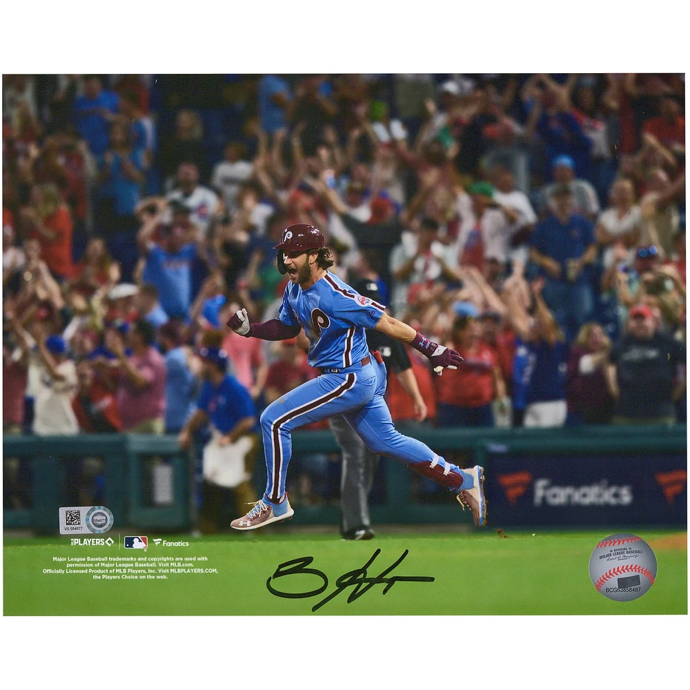 Bryce Harper Philadelphia Phillies Autographed 8" x 10" Running Bases After Grand Slam Photograph