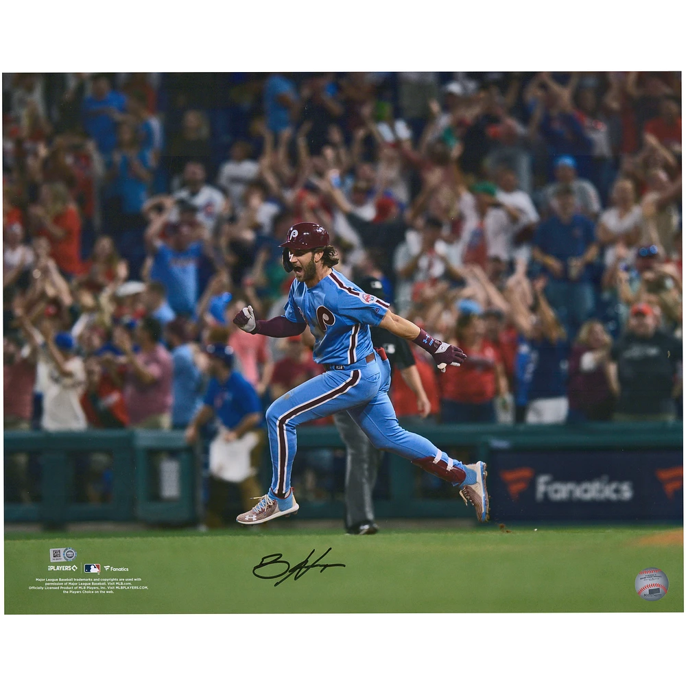 Bryce Harper Philadelphia Phillies Autographed 16" x 20" Running Bases After Grand Slam Photograph