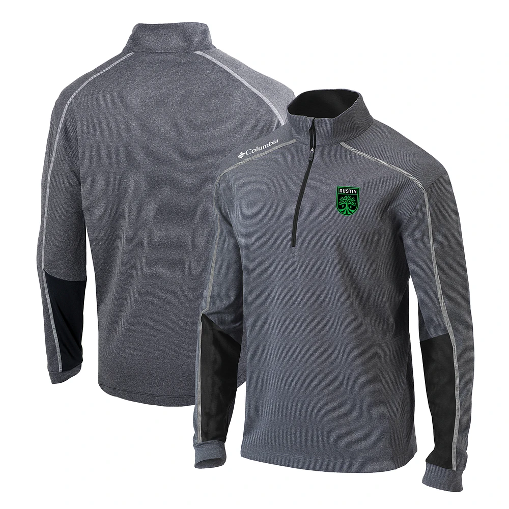 Men's Columbia Heathered Gray/Black Austin FC Omni-Wick Shotgun 2.0 Quarter-Zip Pullover Top