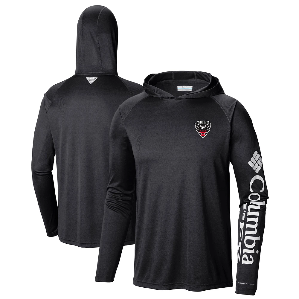 Men's Columbia Black D.C. United Terminal Tackle Long Sleeve Hoodie T-Shirt