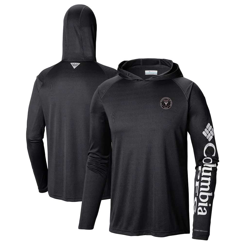 Men's Columbia Black Inter Miami CF Terminal Tackle Long Sleeve Hoodie T-Shirt