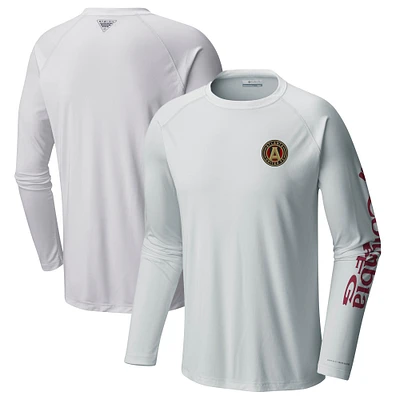 Men's Columbia White Atlanta United FC Terminal Tackle Long Sleeve T-Shirt