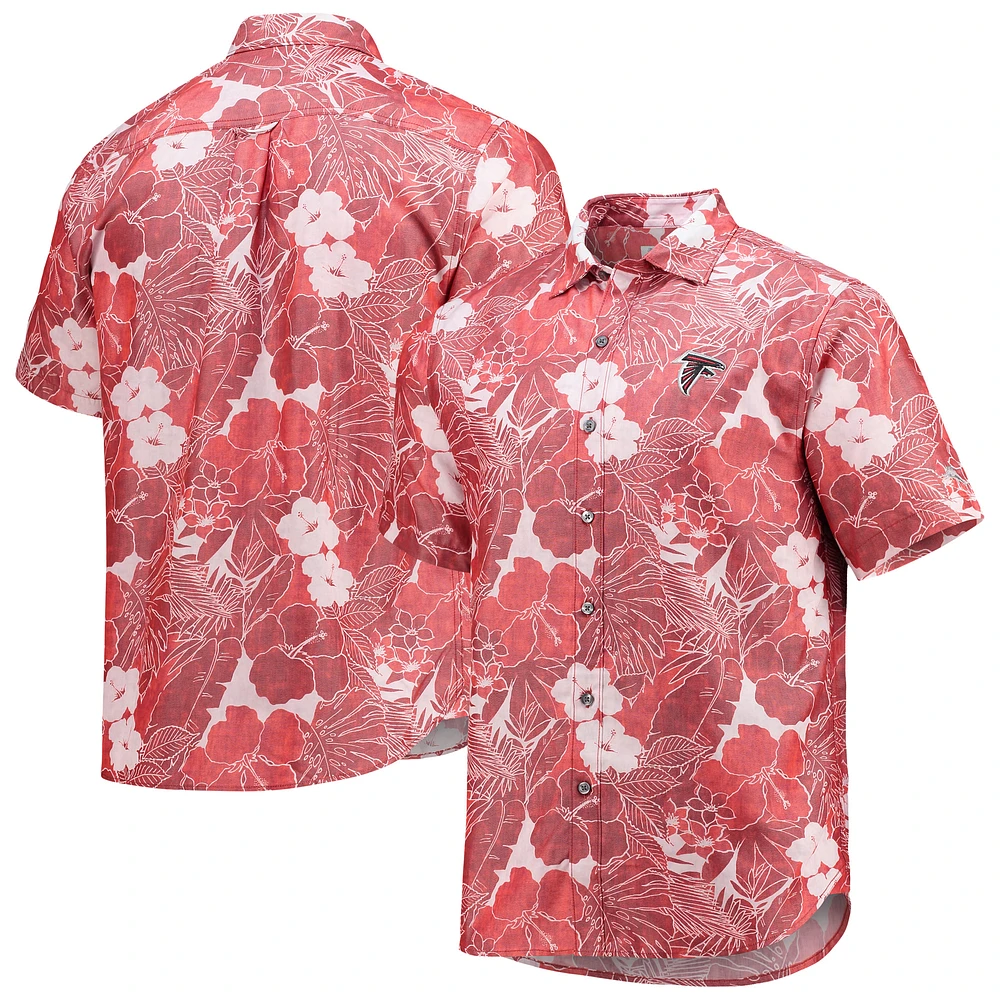 Men's Tommy Bahama Red Atlanta Falcons Coconut Point Playa Floral IslandZone Button-Up Shirt