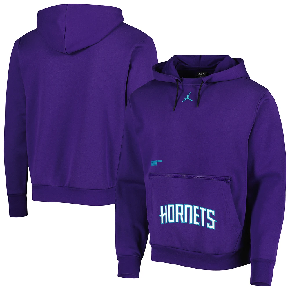 Men's Jordan Brand Purple Charlotte Hornets Courtside Statement Edition Pullover Hoodie