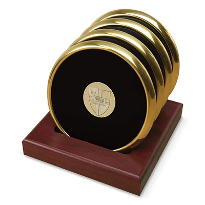 Gold Catholic University Cardinals -Piece Coaster Set