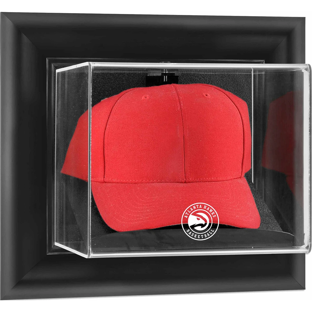 Atlanta Hawks Black Framed Wall-Mounted Cap Display Case