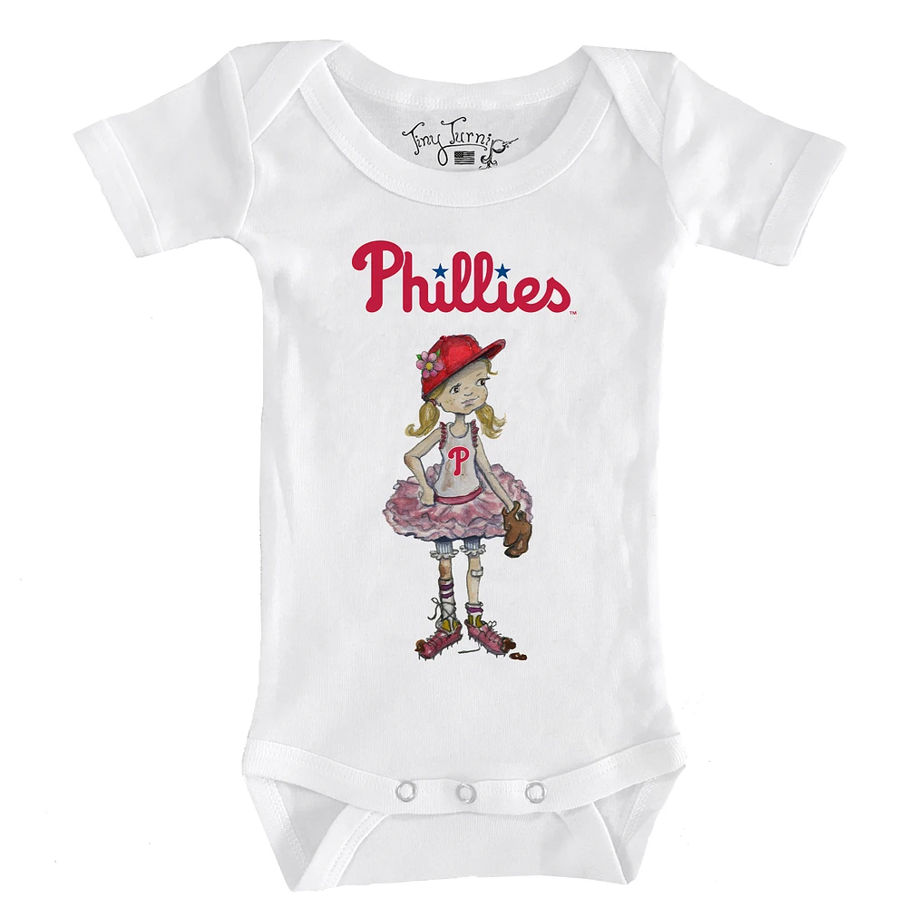 Infant Tiny Turnip White Philadelphia Phillies Baseball Babes Bodysuit