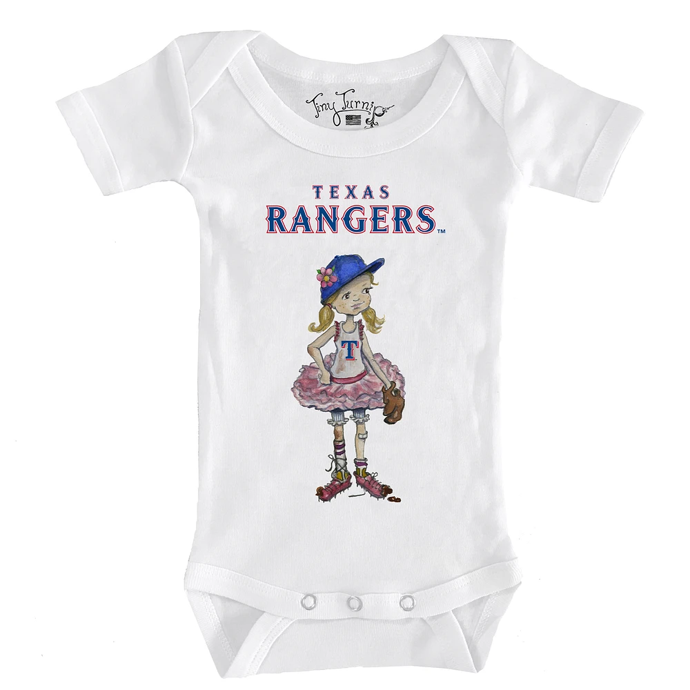 Infant Tiny Turnip White Texas Rangers Baseball Babes Bodysuit