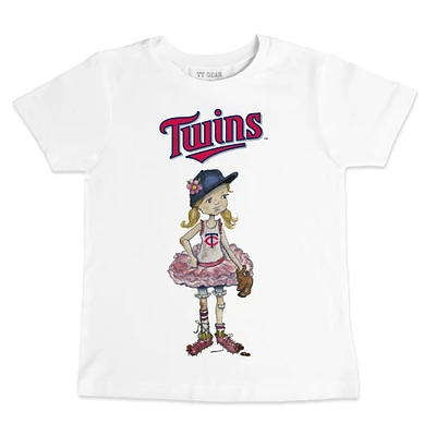 Toddler Tiny Turnip White Minnesota Twins Baseball Babes T-Shirt