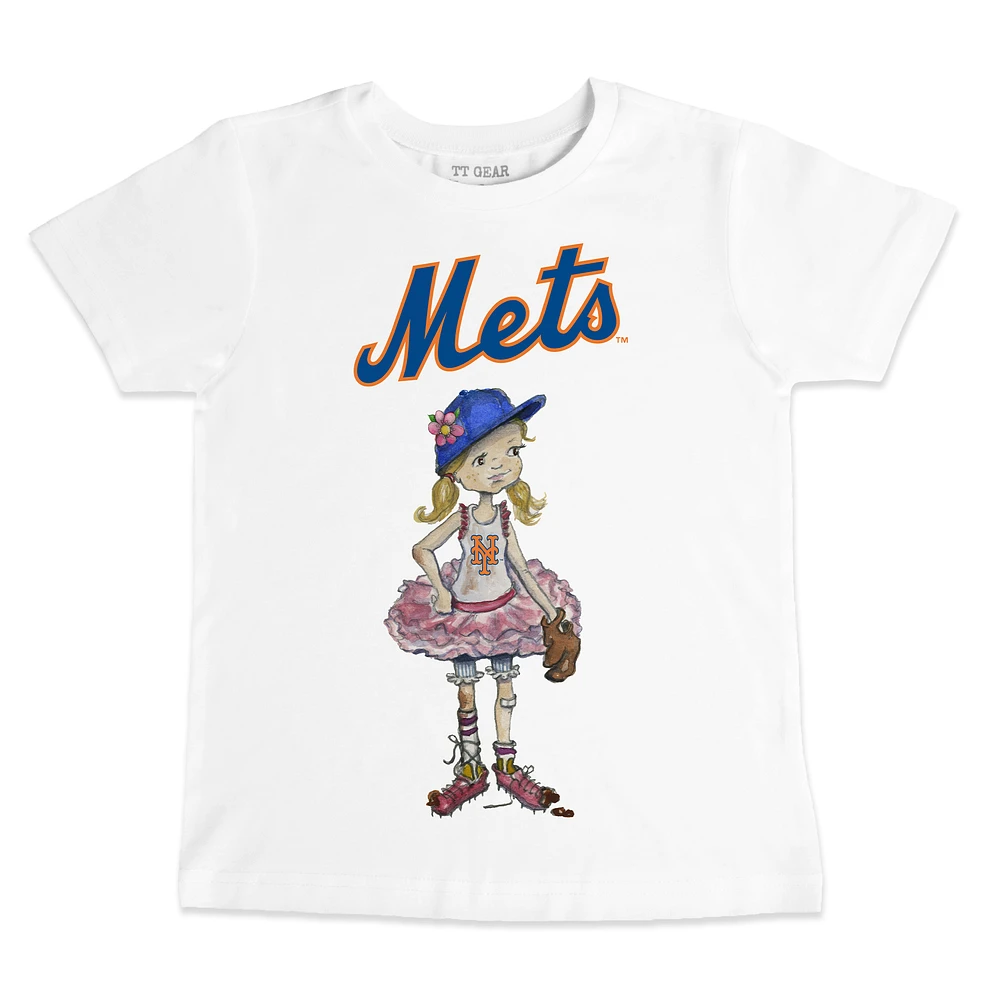 Toddler Tiny Turnip White New York Mets Baseball Babes T-Shirt