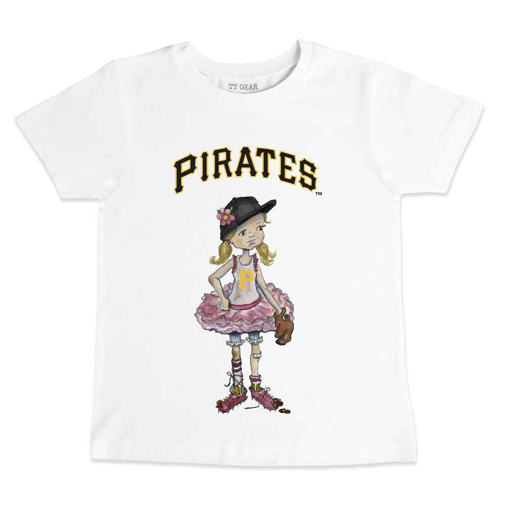 Toddler Tiny Turnip White Pittsburgh Pirates Baseball Babes T-Shirt