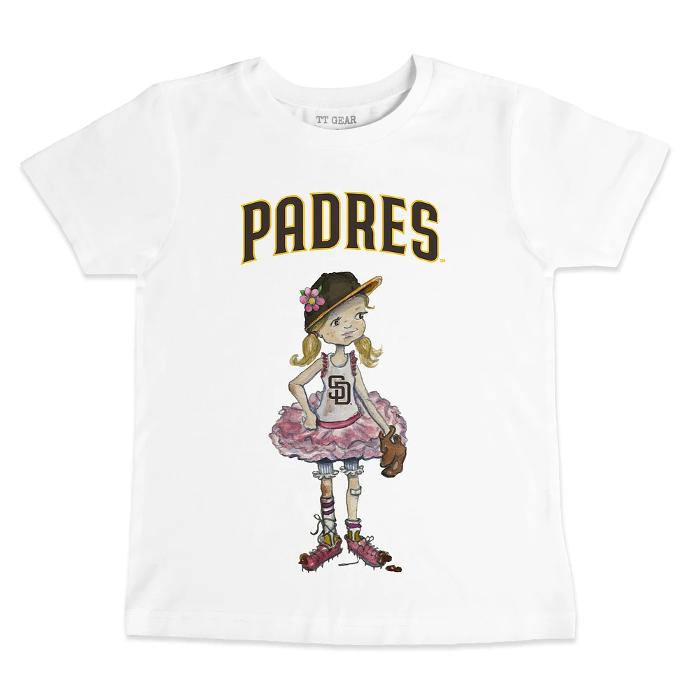Toddler Tiny Turnip White San Diego Padres Baseball Babes T-Shirt