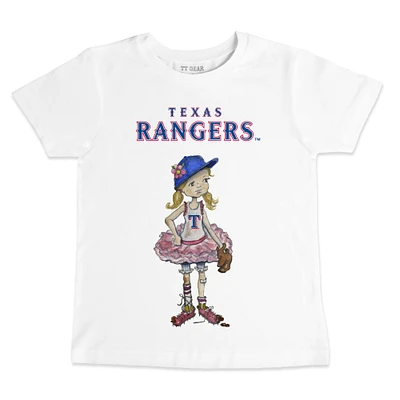 Toddler Tiny Turnip White Texas Rangers Baseball Babes T-Shirt