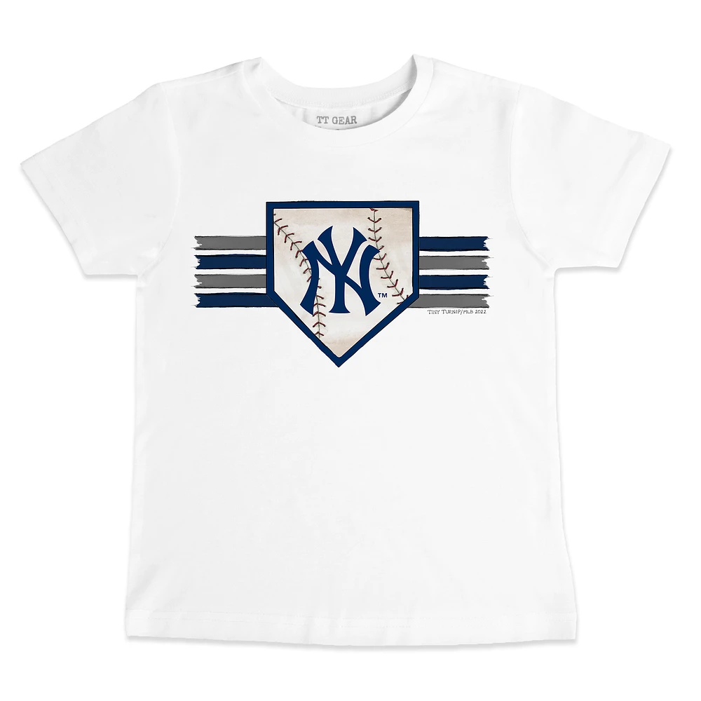 Toddler Tiny Turnip White New York Yankees Base Stripe T-Shirt