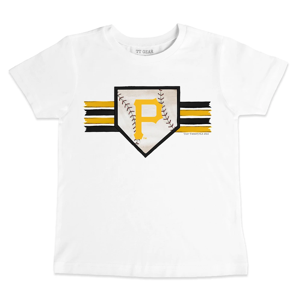 Toddler Tiny Turnip White Pittsburgh Pirates Base Stripe T-Shirt
