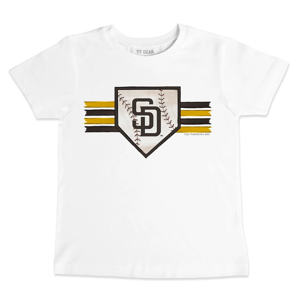 Youth Tiny Turnip White San Diego Padres Base Stripe T-Shirt