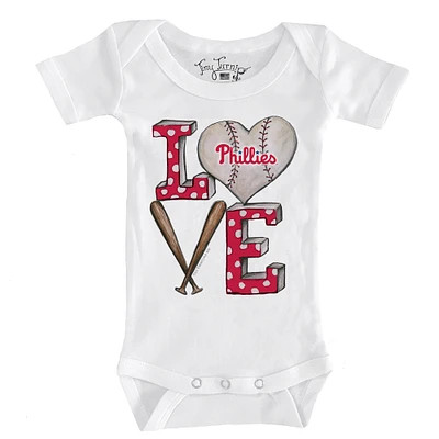 Infant Tiny Turnip White Philadelphia Phillies Baseball Love Bodysuit