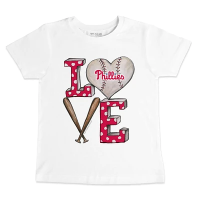 Infant Tiny Turnip White Philadelphia Phillies Baseball Love T-Shirt